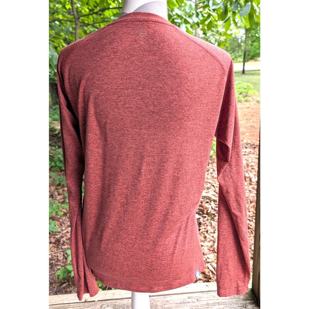 Rabbit Running Men's Small Rust Red Heather Long Sleeve Performance Shirt - Picture 2 of 10